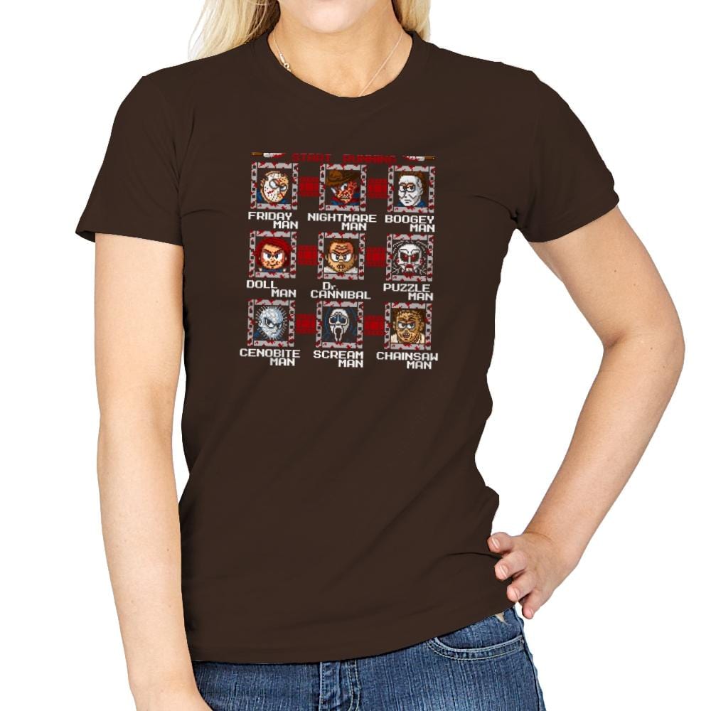 Mega Slashers Exclusive - Dead Pixels - Womens T-Shirts RIPT Apparel Small / Dark Chocolate