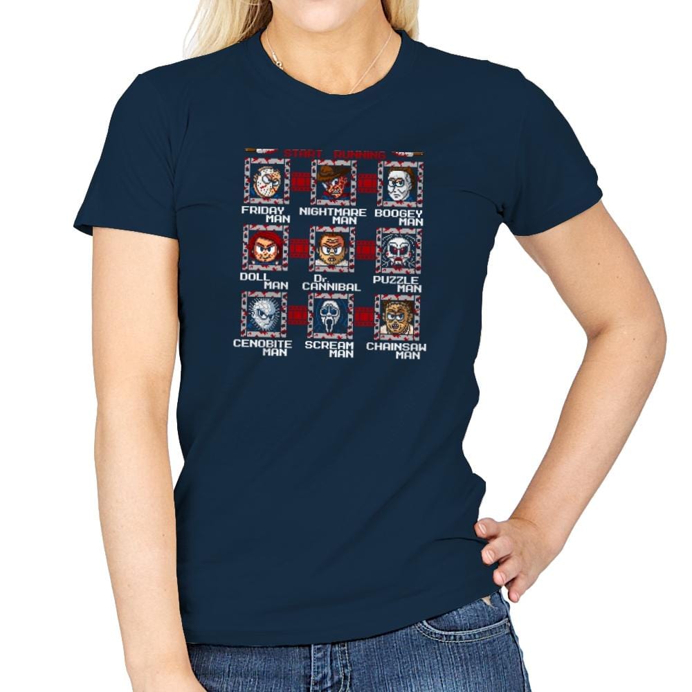 Mega Slashers Exclusive - Dead Pixels - Womens T-Shirts RIPT Apparel Small / Navy