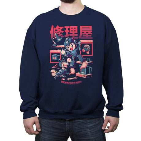 Mega Workshop - Crew Neck Sweatshirt Crew Neck Sweatshirt RIPT Apparel Small / Navy