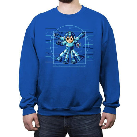 MegaVitruvianMan - Crew Neck Sweatshirt Crew Neck Sweatshirt RIPT Apparel