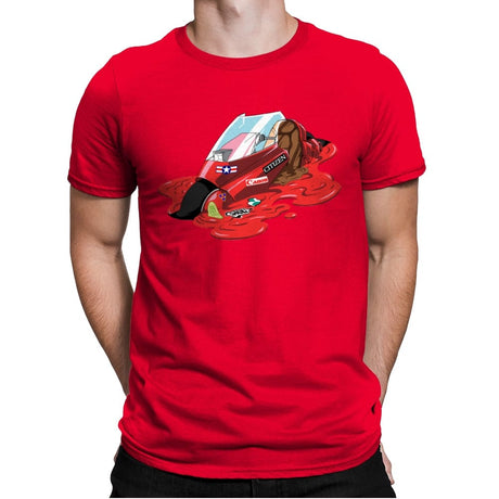 Melting Cyberpunk Bike - Mens Premium T-Shirts RIPT Apparel Small / Red