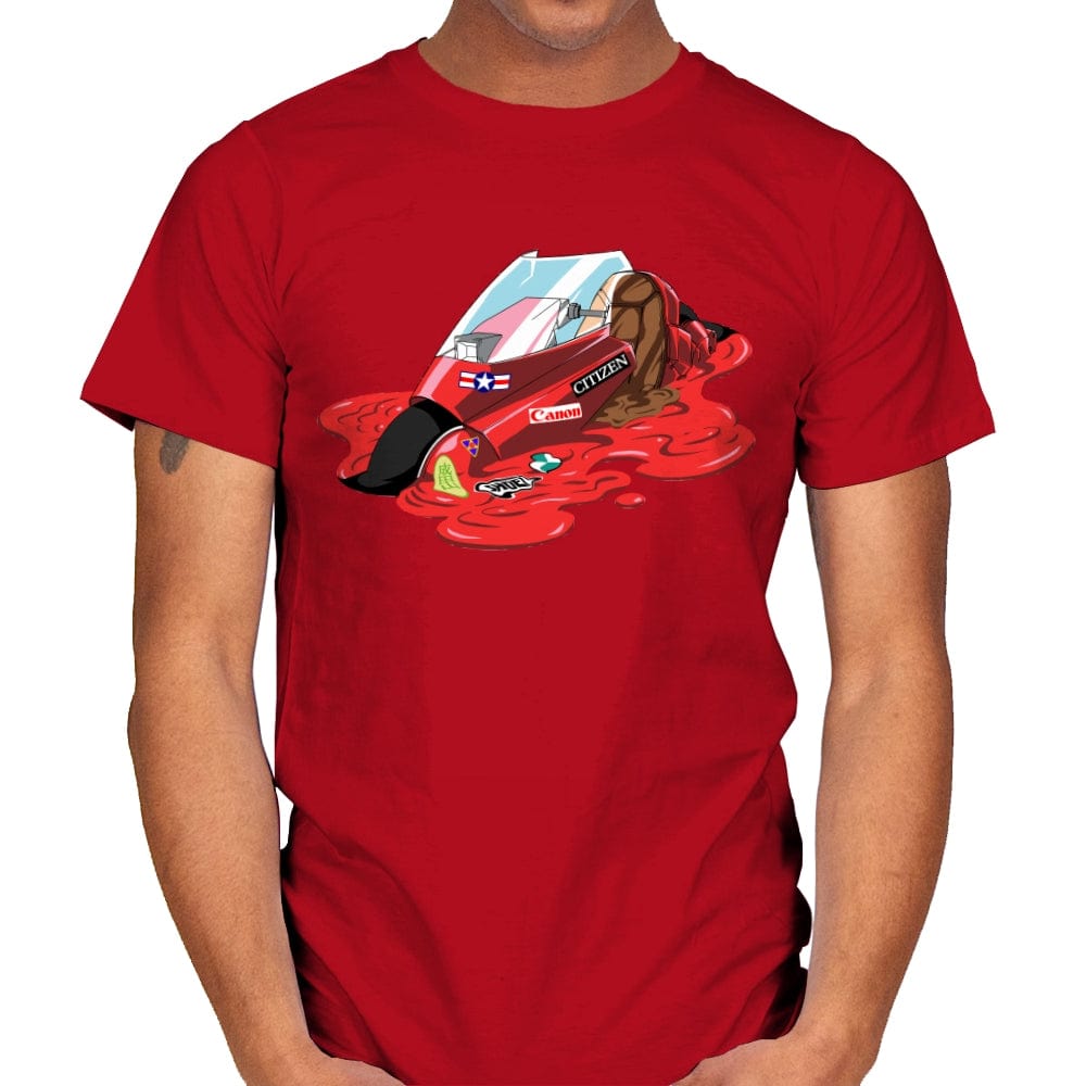 Melting Cyberpunk Bike - Mens T-Shirts RIPT Apparel Small / Red