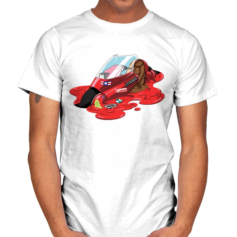 Melting Cyberpunk Bike - Mens T-Shirts RIPT Apparel Small / White