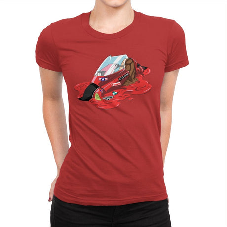 Melting Cyberpunk Bike - Womens Premium T-Shirts RIPT Apparel Small / Red
