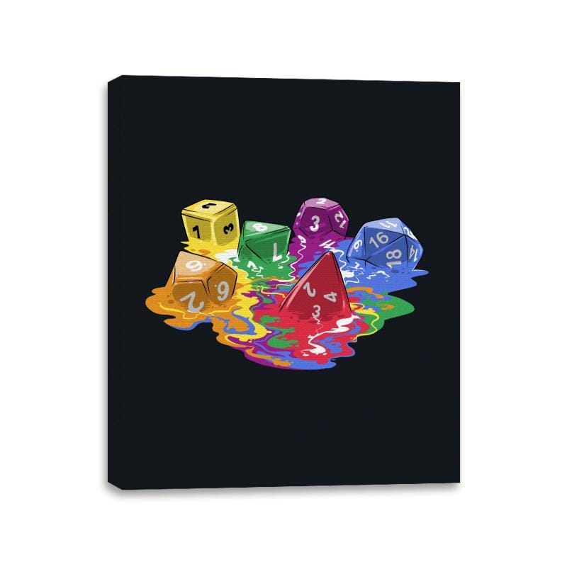 Melting Dice - Canvas Wraps Canvas Wraps RIPT Apparel 11x14 / Black