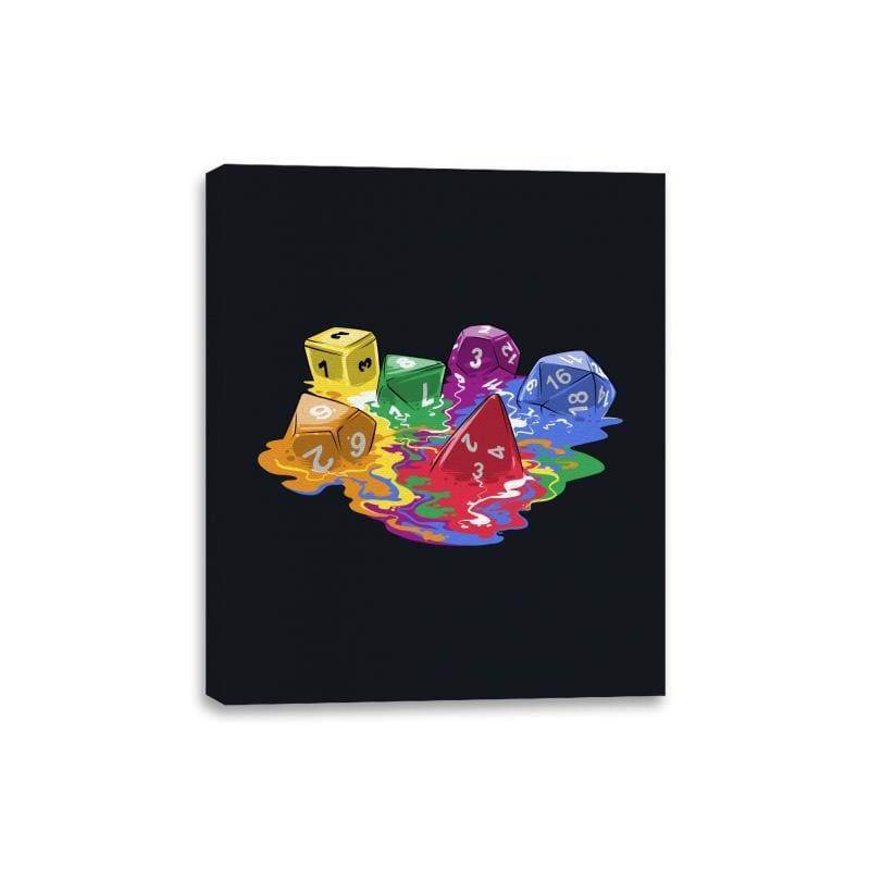 Melting Dice - Canvas Wraps Canvas Wraps RIPT Apparel 8x10 / Black