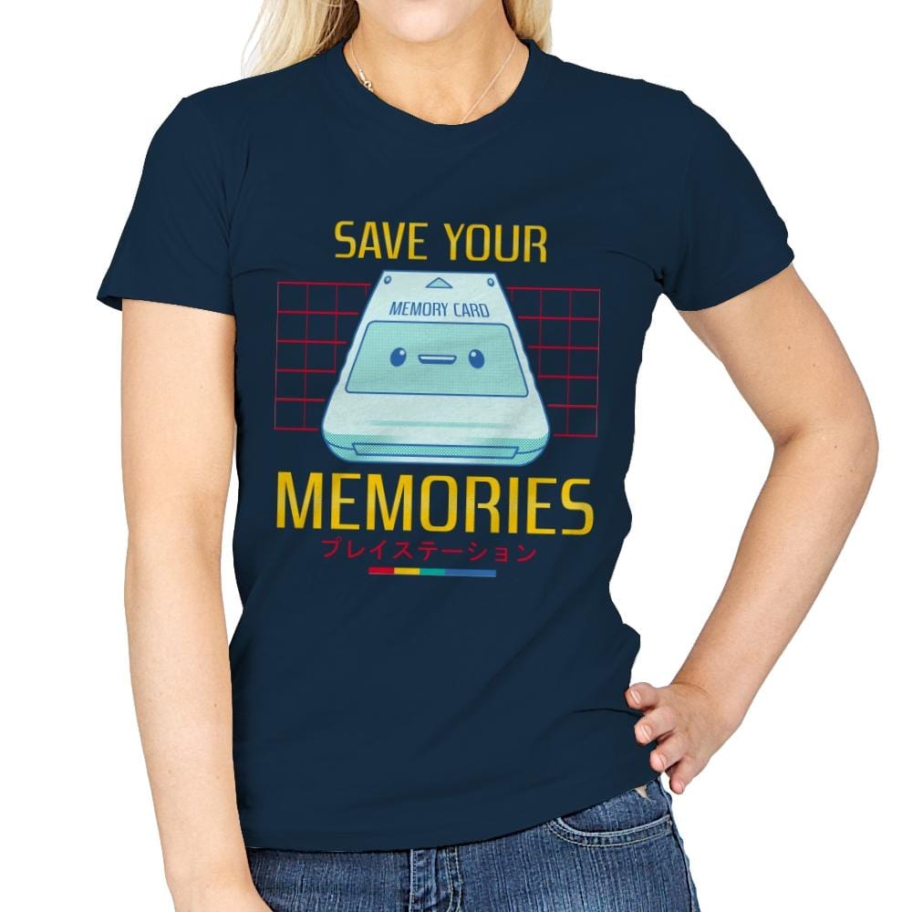 Memorycard - Womens T-Shirts RIPT Apparel Small / Navy