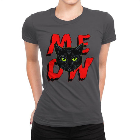 MEOW Cat - Womens Premium T-Shirts RIPT Apparel Small / Heavy Metal