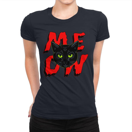 MEOW Cat - Womens Premium T-Shirts RIPT Apparel Small / Midnight Navy