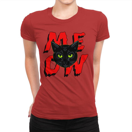 MEOW Cat - Womens Premium T-Shirts RIPT Apparel Small / Red