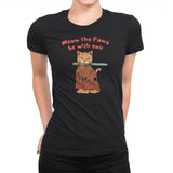 Meow the Paws be with you - Womens Premium T-Shirts RIPT Apparel Small / Black