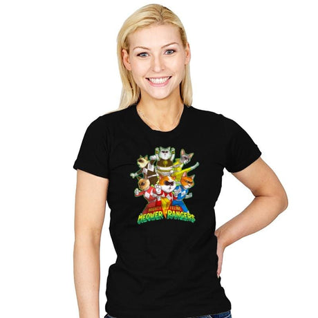 Meower Rangers - Womens T-Shirts RIPT Apparel Small / Black