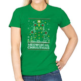 Meowgical Cat Christmas - Womens T-Shirts RIPT Apparel Small / Irish Green
