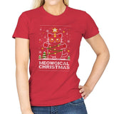 Meowgical Cat Christmas - Womens T-Shirts RIPT Apparel Small / Red