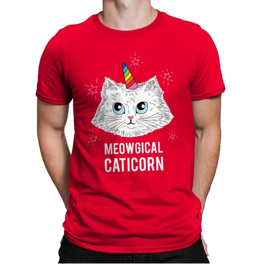 Meowgical Caticorn - Mens Premium T-Shirts RIPT Apparel Small / Red