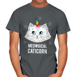 Meowgical Caticorn - Mens T-Shirts RIPT Apparel Small / Charcoal