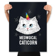 Meowgical Caticorn - Prints Posters RIPT Apparel 18x24 / Black