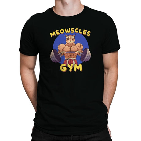 Meowscles Gym - Mens Premium T-Shirts RIPT Apparel Small / Black