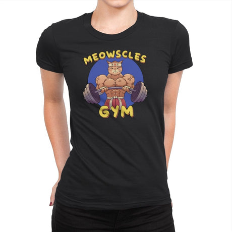 Meowscles Gym - Womens Premium T-Shirts RIPT Apparel Small / Black