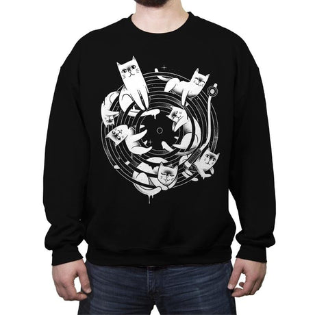 Meowsical - Crew Neck Sweatshirt Crew Neck Sweatshirt RIPT Apparel Small / Black