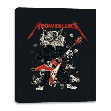 Meowtallica - Canvas Wraps Canvas Wraps RIPT Apparel 16x20 / Black
