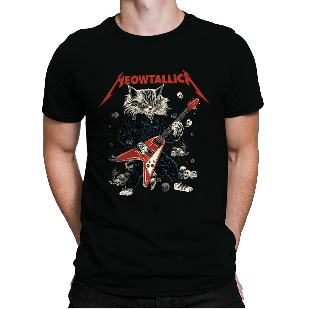 Meowtallica - Mens Premium T-Shirts RIPT Apparel Small / Black