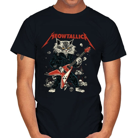 Meowtallica - Mens T-Shirts RIPT Apparel Small / Black