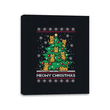 Meowy christmas - Ugly holiday - Canvas Wraps Canvas Wraps RIPT Apparel 11x14 / Black