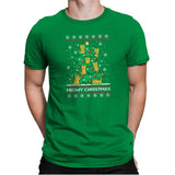 Meowy christmas - Ugly holiday - Mens Premium T-Shirts RIPT Apparel Small / Kelly Green