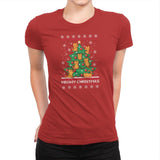 Meowy christmas - Ugly holiday - Womens Premium T-Shirts RIPT Apparel Small / Red