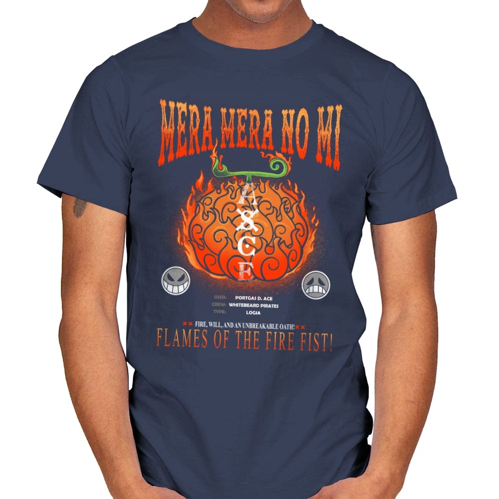 Mera Mera No Mi Devil Fruit - Mens T-Shirts RIPT Apparel Small / Navy