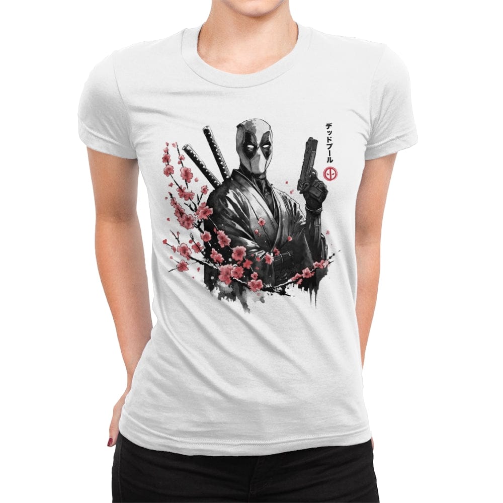 Merc Portrait Sumi-e - Womens Premium T-Shirts RIPT Apparel Small / White