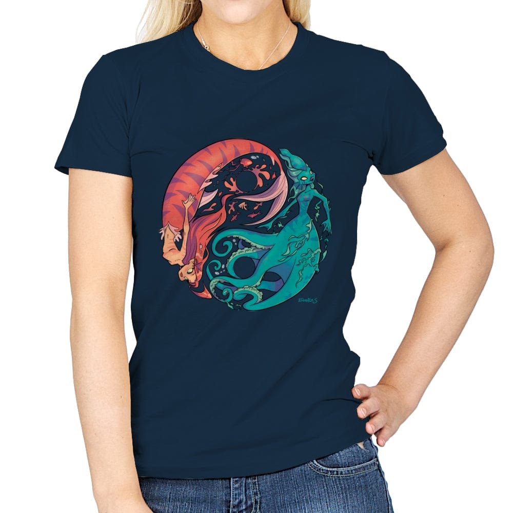 Mermaid or Kraken? - Womens T-Shirts RIPT Apparel Small / Navy