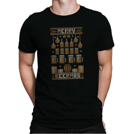 Merry Beermas - Mens Premium T-Shirts RIPT Apparel Small / Black
