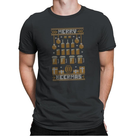 Merry Beermas - Mens Premium T-Shirts RIPT Apparel Small / Heavy Metal