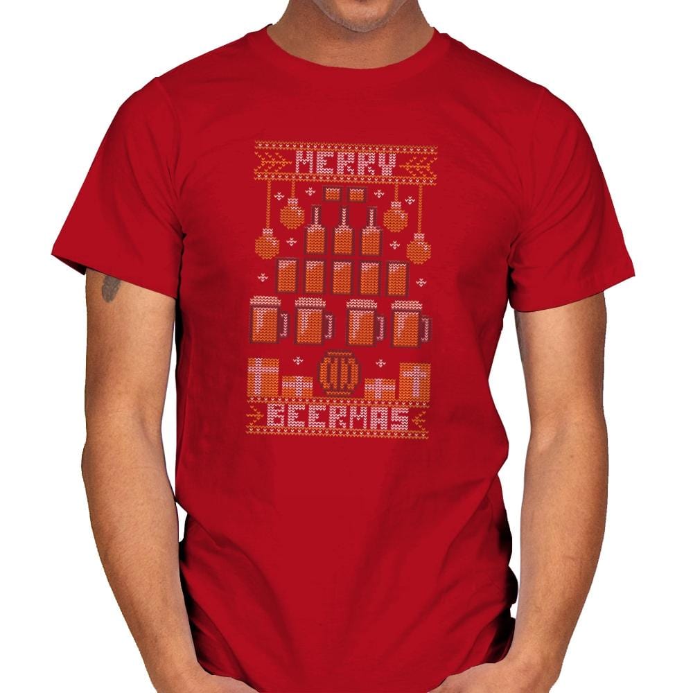 Merry Beermas - Mens T-Shirts RIPT Apparel Small / Red