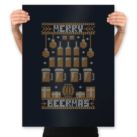 Merry Beermas - Prints Posters RIPT Apparel 18x24 / Black