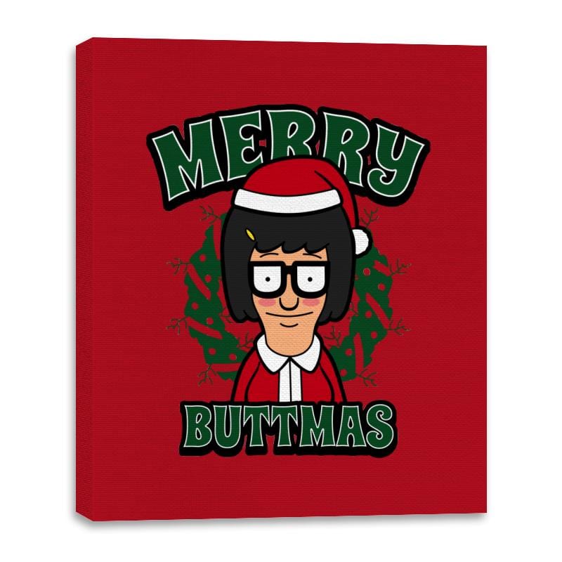 Merry Buttmas - Canvas Wraps Canvas Wraps RIPT Apparel 16x20 / Red