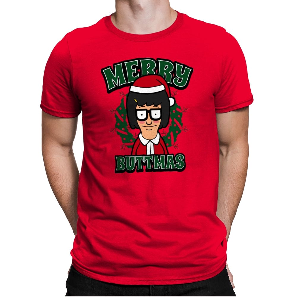 Merry Buttmas - Mens Premium T-Shirts RIPT Apparel Small / Red