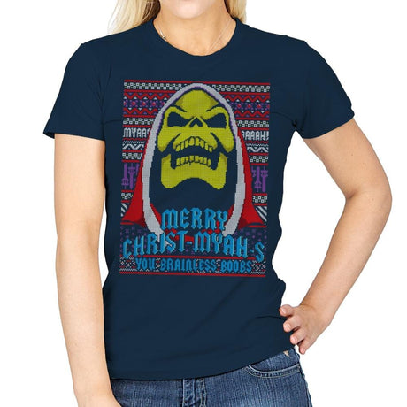 Merry Christ-Myah-s! - Ugly Holiday - Womens T-Shirts RIPT Apparel Small / Navy