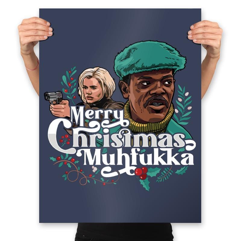 Merry Christmas Muhfukka - Prints Posters RIPT Apparel 18x24 / Navy
