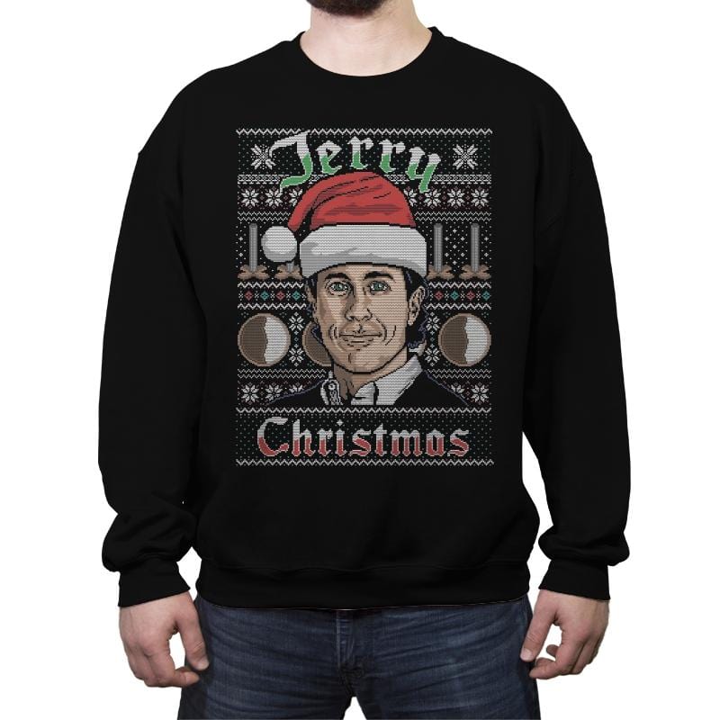 Merry Jerry Christmas - Crew Neck Sweatshirt Crew Neck Sweatshirt RIPT Apparel Small / Black