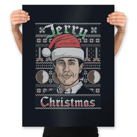 Merry Jerry Christmas - Prints Posters RIPT Apparel 18x24 / Black