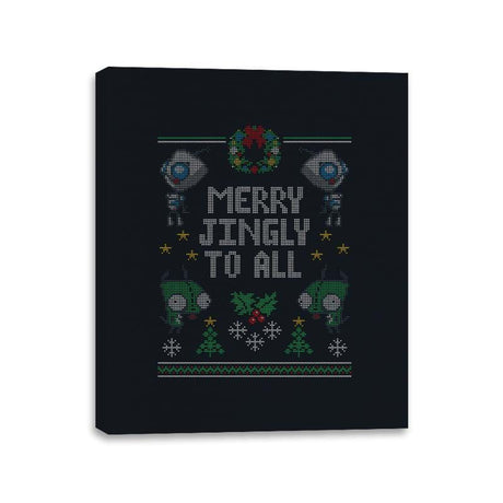 Merry Jingly - Ugly Holiday - Canvas Wraps Canvas Wraps RIPT Apparel 11x14 / Black