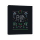 Merry Jingly - Ugly Holiday - Canvas Wraps Canvas Wraps RIPT Apparel 11x14 / Black