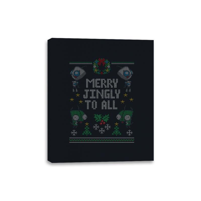 Merry Jingly - Ugly Holiday - Canvas Wraps Canvas Wraps RIPT Apparel 8x10 / Black