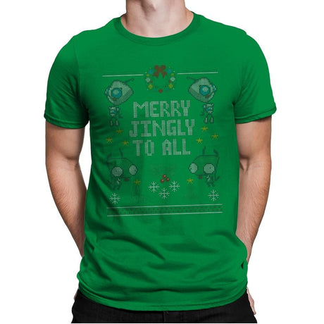 Merry Jingly - Ugly Holiday - Mens Premium T-Shirts RIPT Apparel Small / Kelly Green