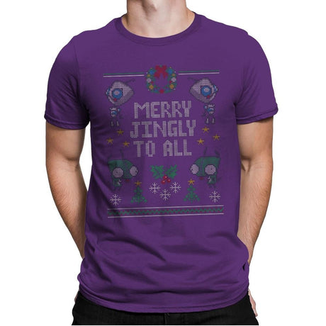 Merry Jingly - Ugly Holiday - Mens Premium T-Shirts RIPT Apparel Small / Purple Rush