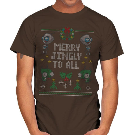 Merry Jingly - Ugly Holiday - Mens T-Shirts RIPT Apparel Small / Dark Chocolate
