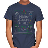 Merry Jingly - Ugly Holiday - Mens T-Shirts RIPT Apparel Small / Navy